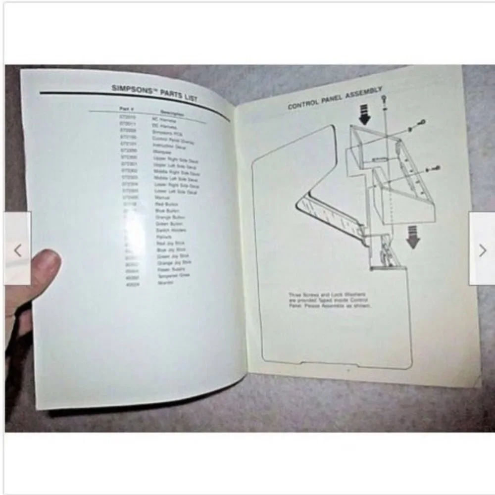 Vintage Simpson ARCADE Game Instruction Manual Booklet 1991 Limited Edition